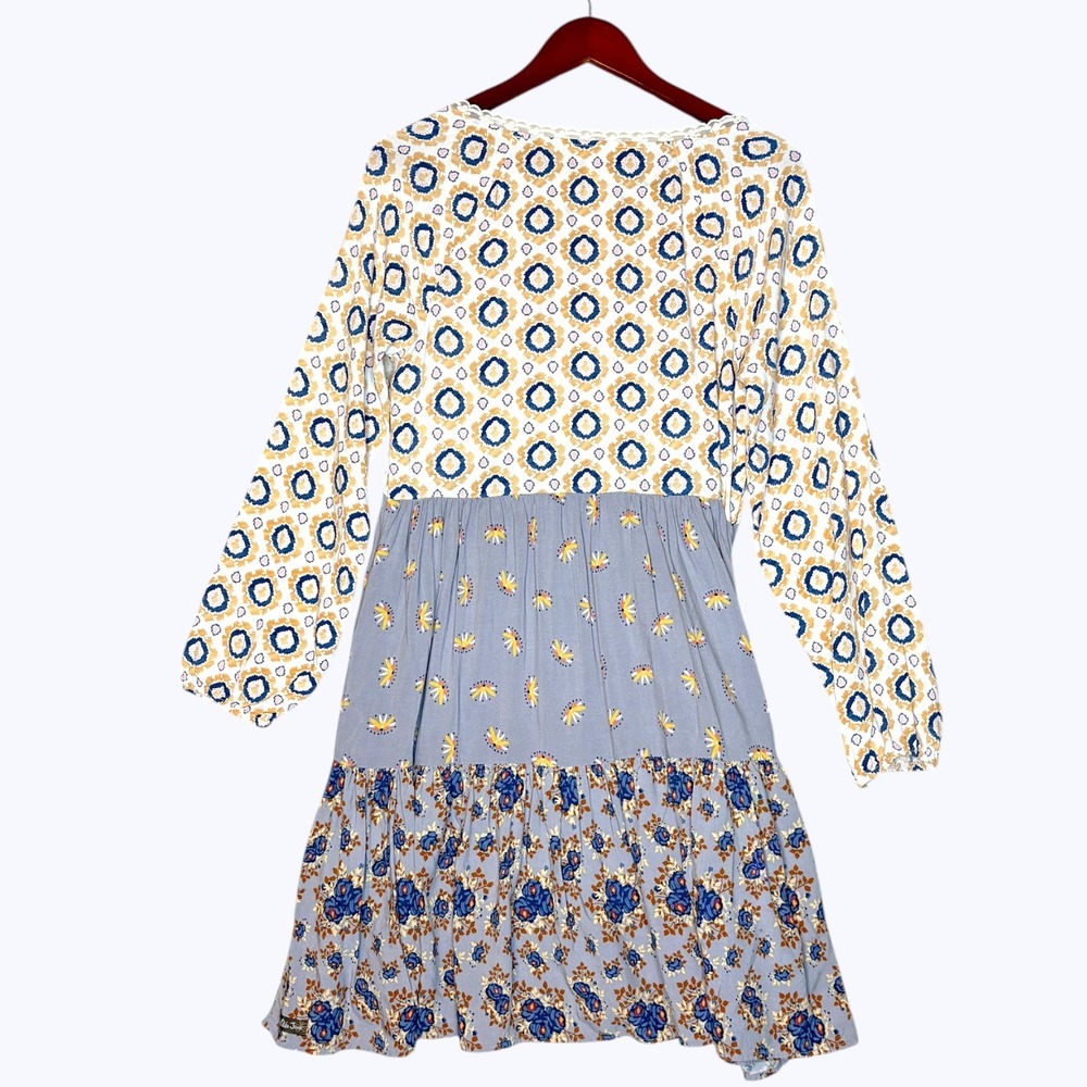 Matilda‎ Jane Womens Tiered Dress Size M Patchwork Boho Easter Babydoll Prairie - Picture 4 of 7